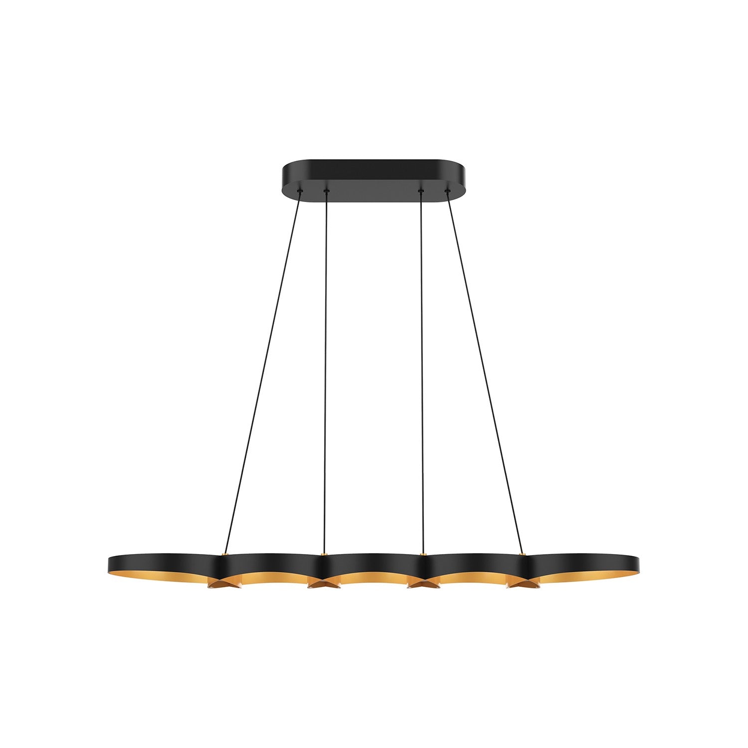 Kuzco Lighting - LP90838-BK/GD-UNV - LED Linear Pendant - Maestro - Black/Gold