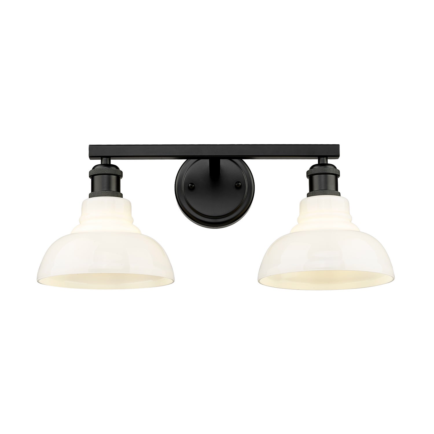Golden - 0305-BA2 BLK-VMG - Two Light Vanity - Carver - Matte Black