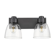 Golden - 0314-BA2 BLK-CLR - Two Light Vanity - Remy - Matte Black