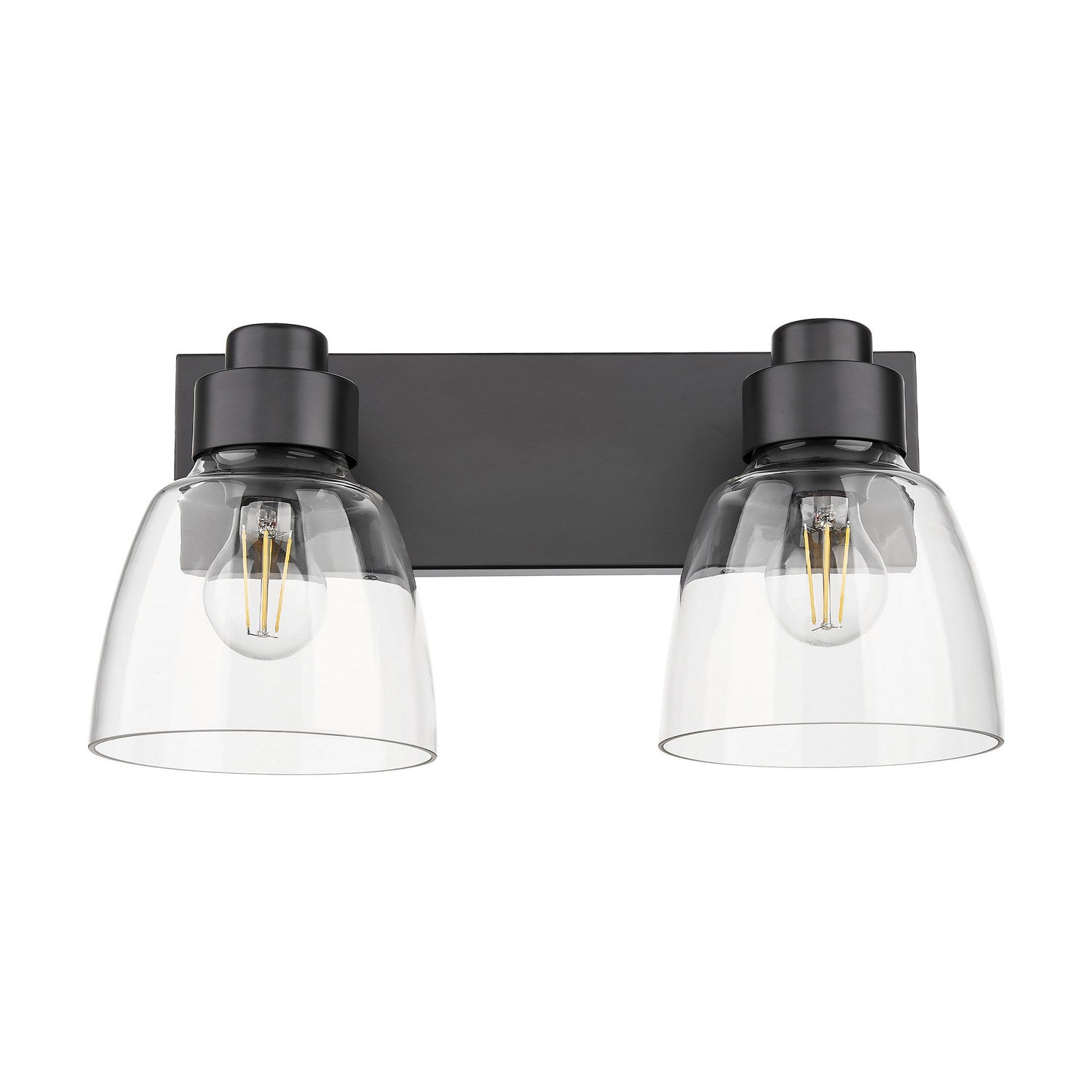 Golden - 0314-BA2 BLK-CLR - Two Light Vanity - Remy - Matte Black