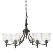 Golden - 0806-6 ABI-HWG - Six Light Chandelier - Keating - Antique Black Iron