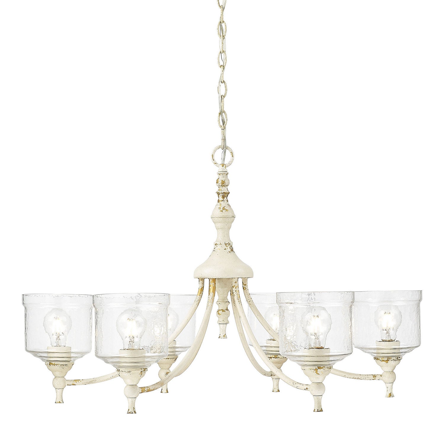 Golden - 0806-6 AI-HWG - Six Light Chandelier - Keating - Antique Ivory