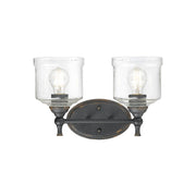 Golden - 0806-BA2 ABI-HWG - Two Light Vanity - Keating - Antique Black Iron
