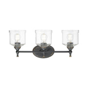 Golden - 0806-BA3 ABI-HWG - Three Light Vanity - Keating - Antique Black Iron