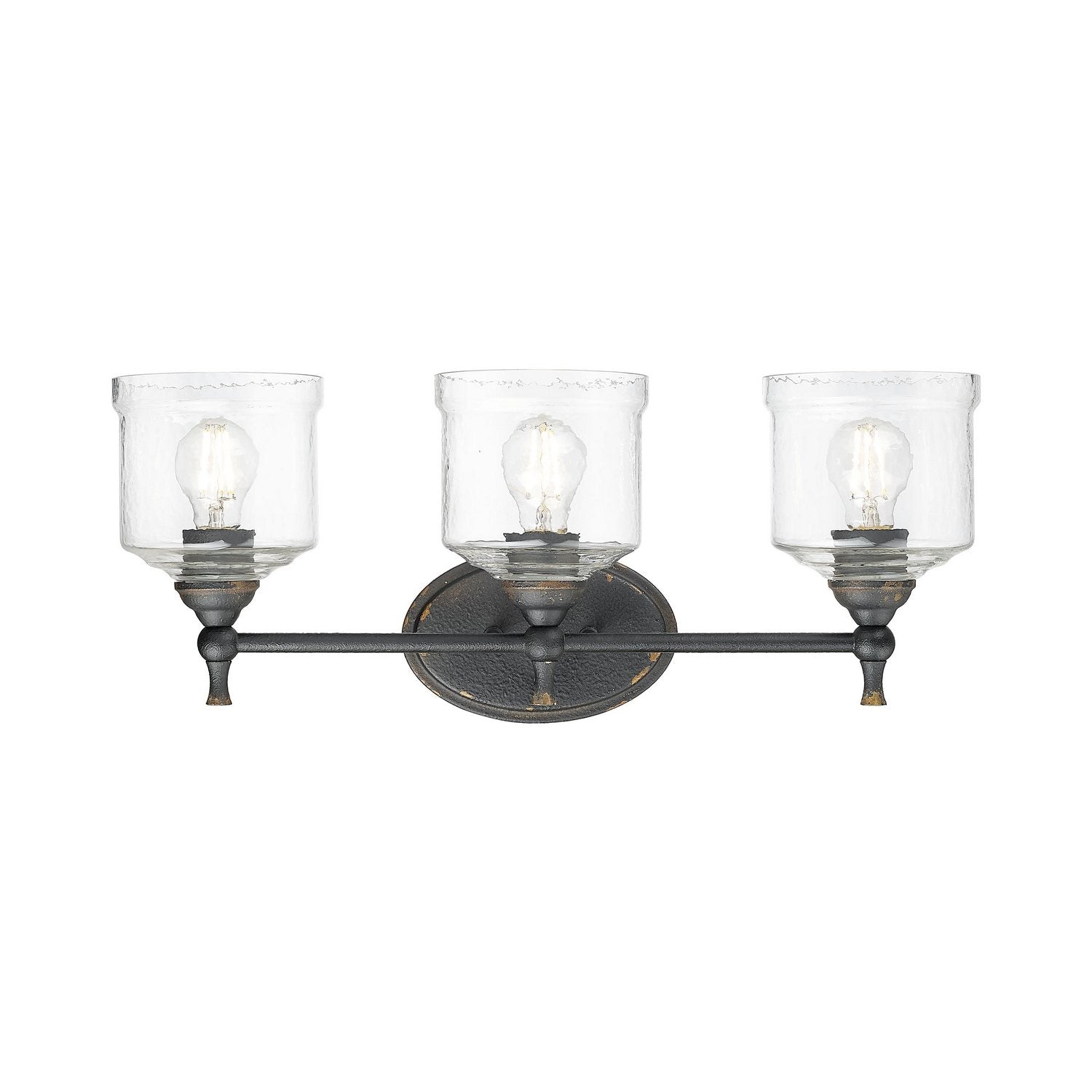 Golden - 0806-BA3 ABI-HWG - Three Light Vanity - Keating - Antique Black Iron
