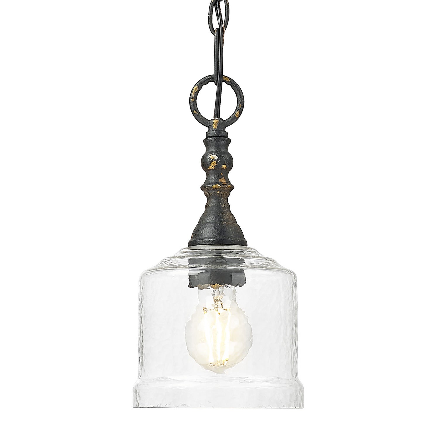 Golden - 0806-M1L ABI-HWG - One Light Mini Pendant - Keating - Antique Black Iron