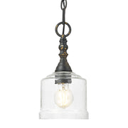 Golden - 0806-M1L ABI-HWG - One Light Mini Pendant - Keating - Antique Black Iron