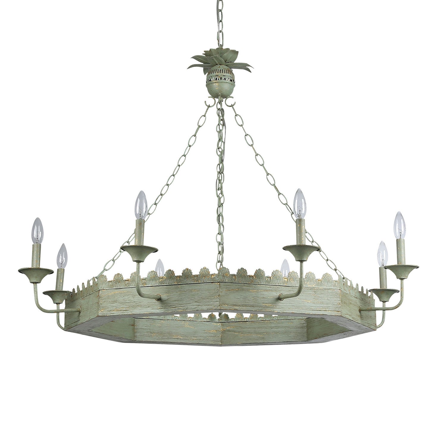 Golden - 0838-8 VS - Eight Light Chandelier - Finley - Vintage Sage