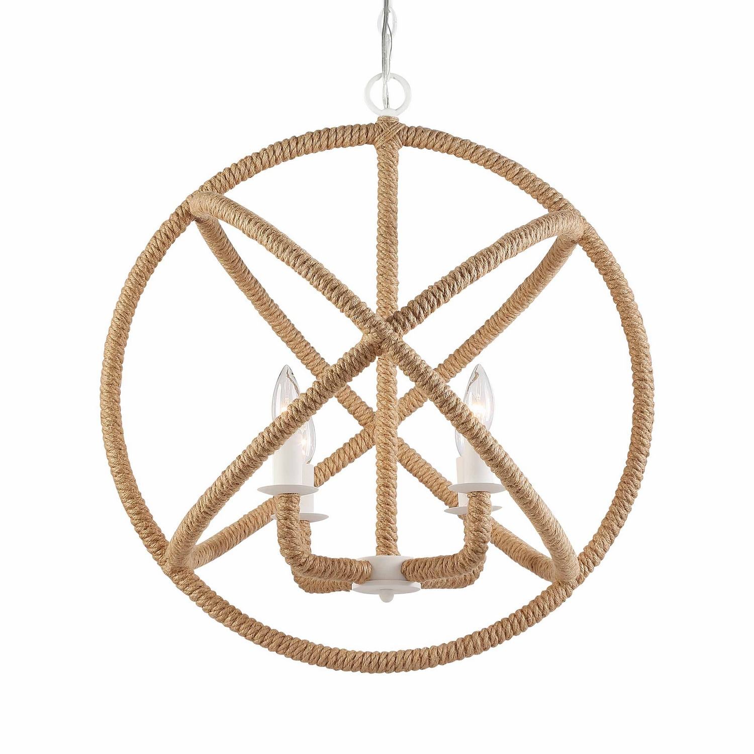 Golden - 0868-4 NWT - Four Light Chandelier - Marina - Natural White