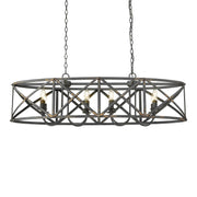 Golden - 0890-LP ABI - Eight Light Linear Pendant - Alcott - Antique Black Iron