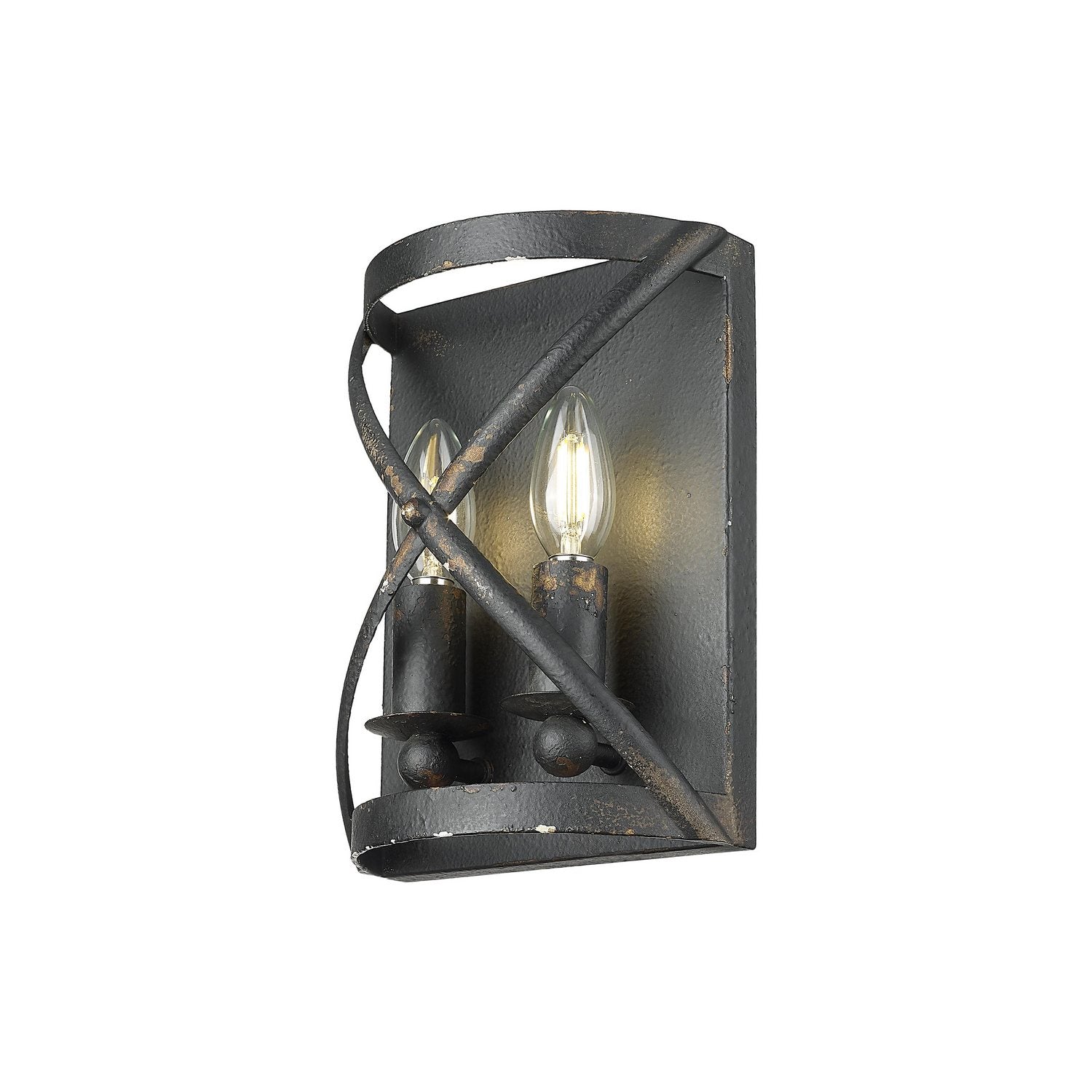 Golden - 0890-WSC ABI - Two Light Wall Sconce - Alcott - Antique Black Iron