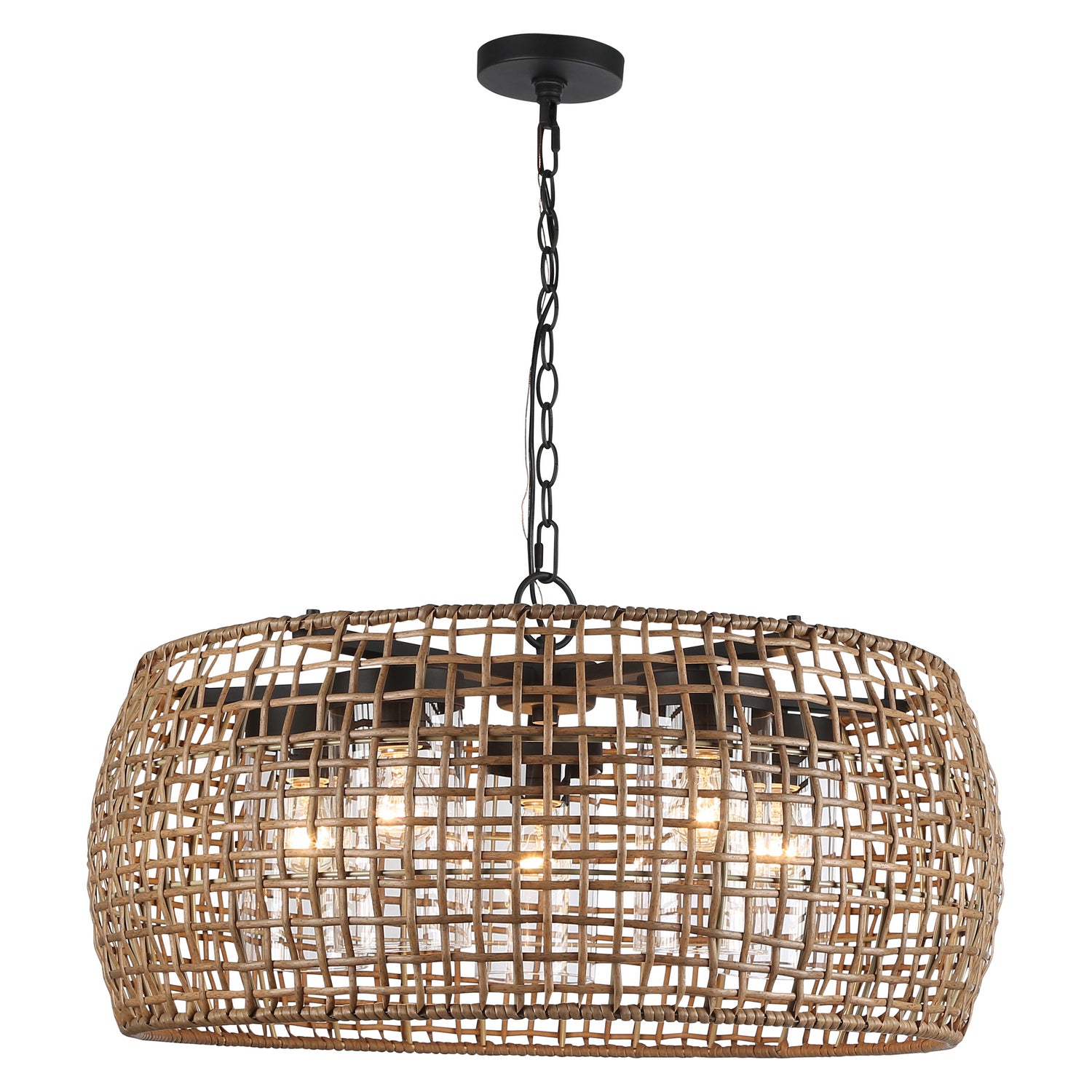 Golden - 1067-O5P NB-MAW - Five Light Outdoor Pendant - Piper - Natural Black