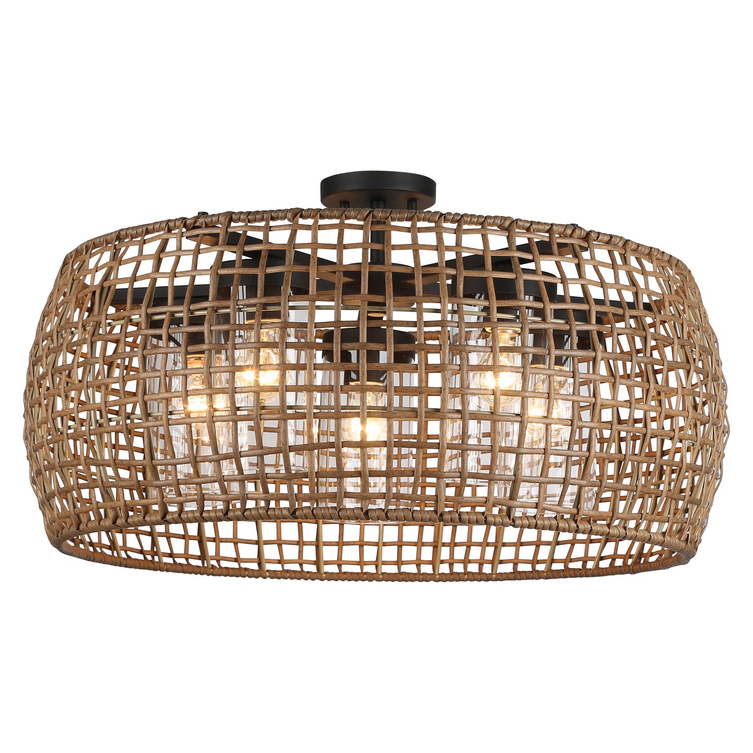 Golden - 1067-O5SF NB-MAW - Five Light Outdoor Semi-Flush Mount - Piper - Natural Black