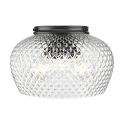 Golden - 1088-3FM BLK-CLR - Three Light Flush Mount - Adeline - Matte Black
