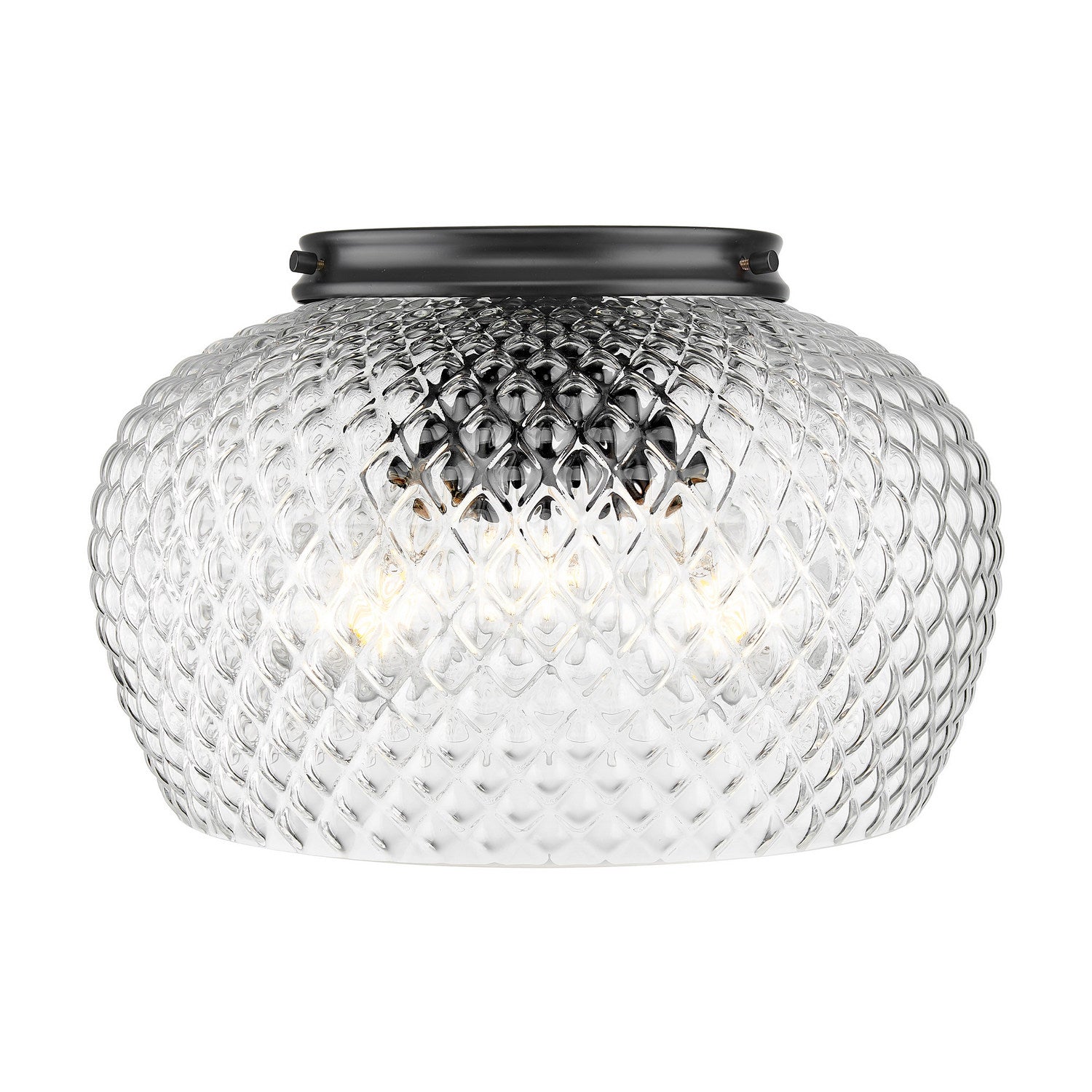 Golden - 1088-3FM BLK-CLR - Three Light Flush Mount - Adeline - Matte Black