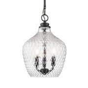 Golden - 1088-3P BLK-CLR - Three Light Pendant - Adeline - Matte Black