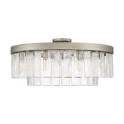 Golden - 1768-9SF PS-HWG - Nine Light Semi-Flush Mount - Ciara - Peruvian Silver