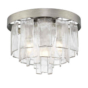 Golden - 1768-FM PS-HWG - Three Light Flush Mount - Ciara - Peruvian Silver