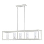 Golden - 2073-LP NWT-CLR - Five Light Linear Pendant - Smyth - Natural White