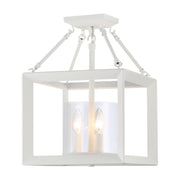 Golden - 2073-SF NWT-CLR - Three Light Semi-Flush Mount - Smyth - Natural White