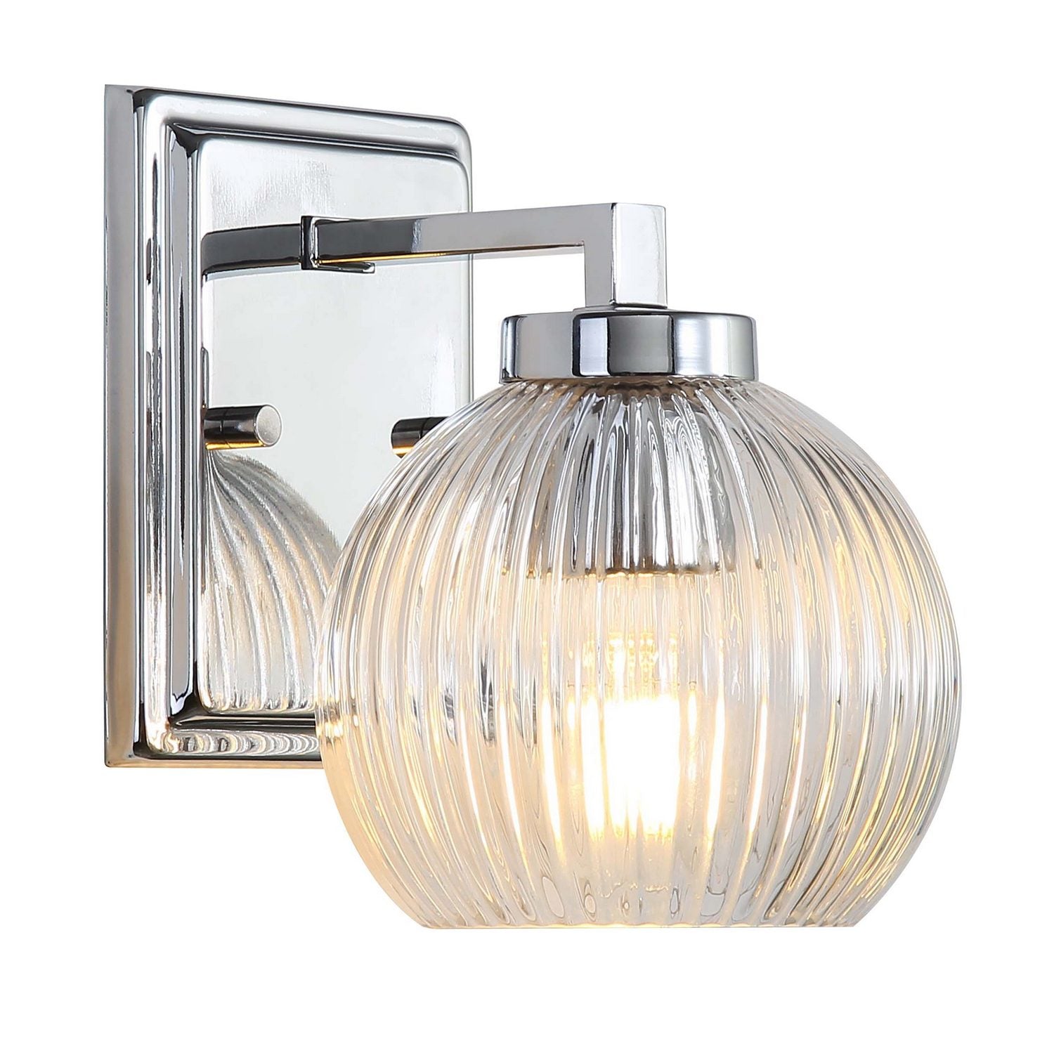 Golden - 3094-BA1 CH-RIB - One Light Bath Vanity - Elliott - Chrome
