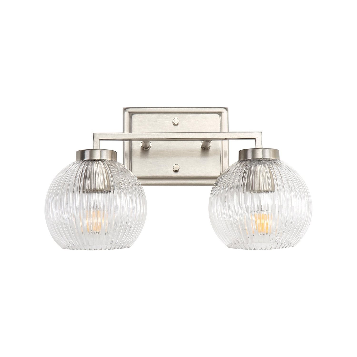 Golden - 3094-BA2 PW-RIB - Two Light Bath Vanity - Elliott - Pewter