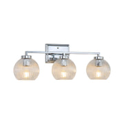 Golden - 3094-BA3 CH-RIB - Three Light Bath Vanity - Elliott - Chrome