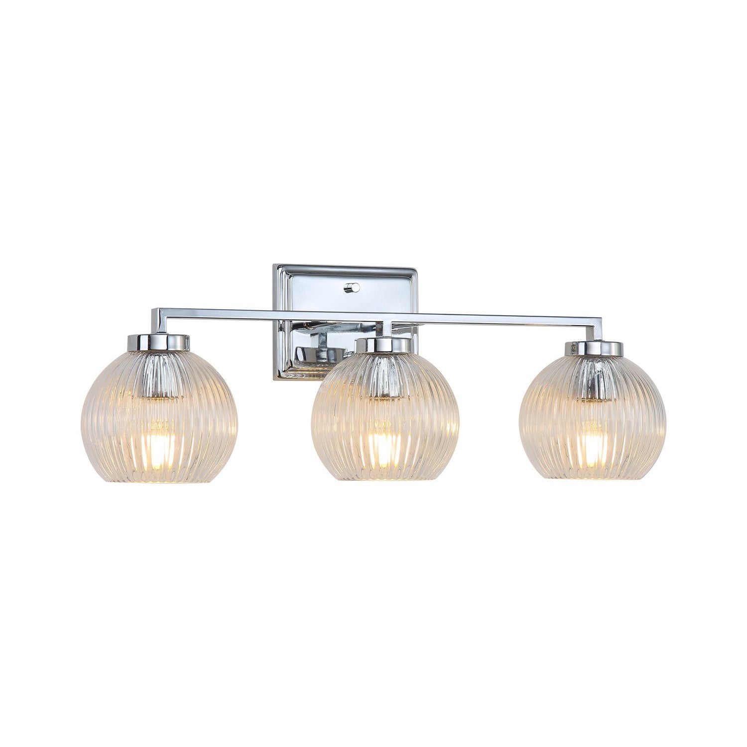 Golden - 3094-BA3 CH-RIB - Three Light Bath Vanity - Elliott - Chrome