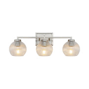 Golden - 3094-BA3 PW-RIB - Three Light Bath Vanity - Elliott - Pewter