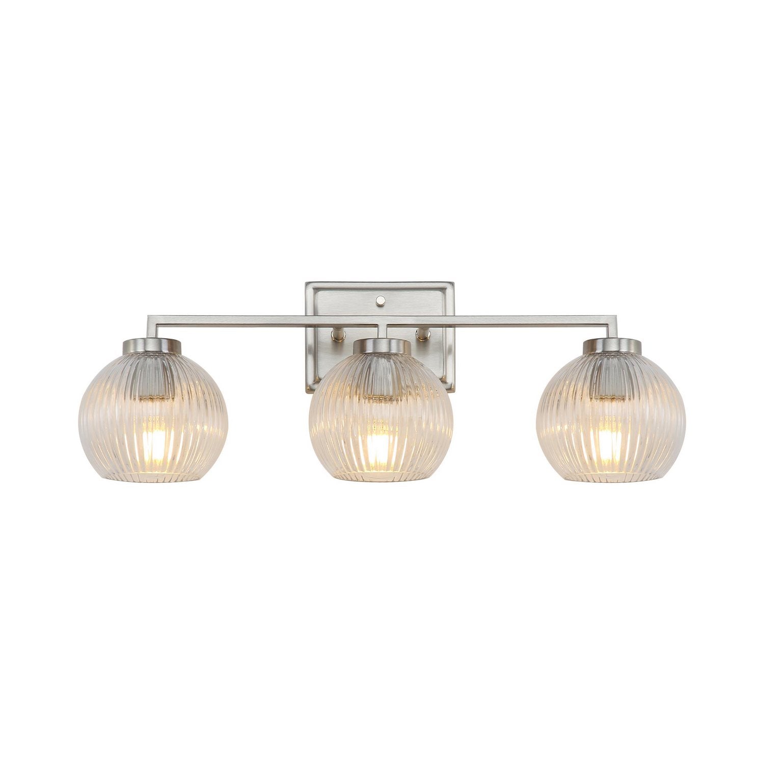 Golden - 3094-BA3 PW-RIB - Three Light Bath Vanity - Elliott - Pewter