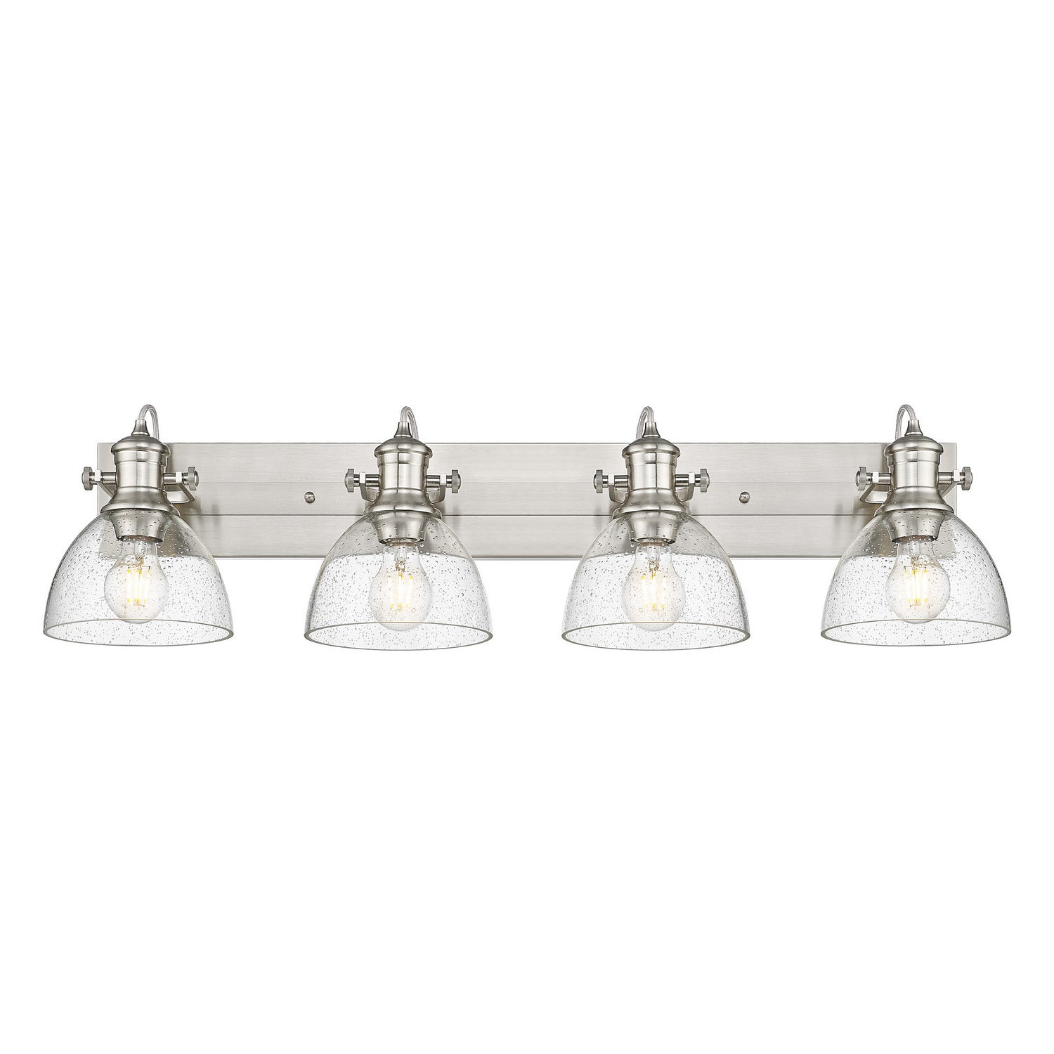 Golden - 3118-BA4 PW-SD - Four Light Vanity - Hines - Pewter
