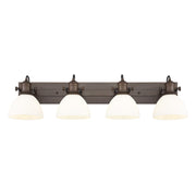 Golden - 3118-BA4 RBZ-OP - Four Light Vanity - Hines - Rubbed Bronze