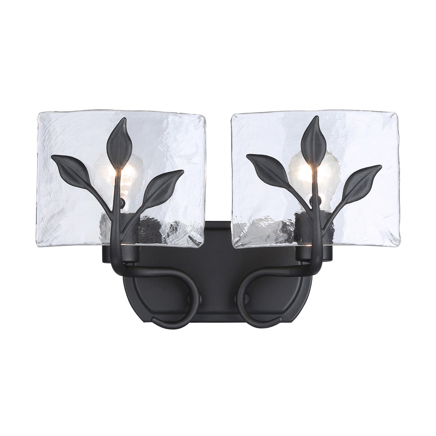 Golden - 3160-BA2 NB-HWG - Two Light Vanity - Calla - Natural Black