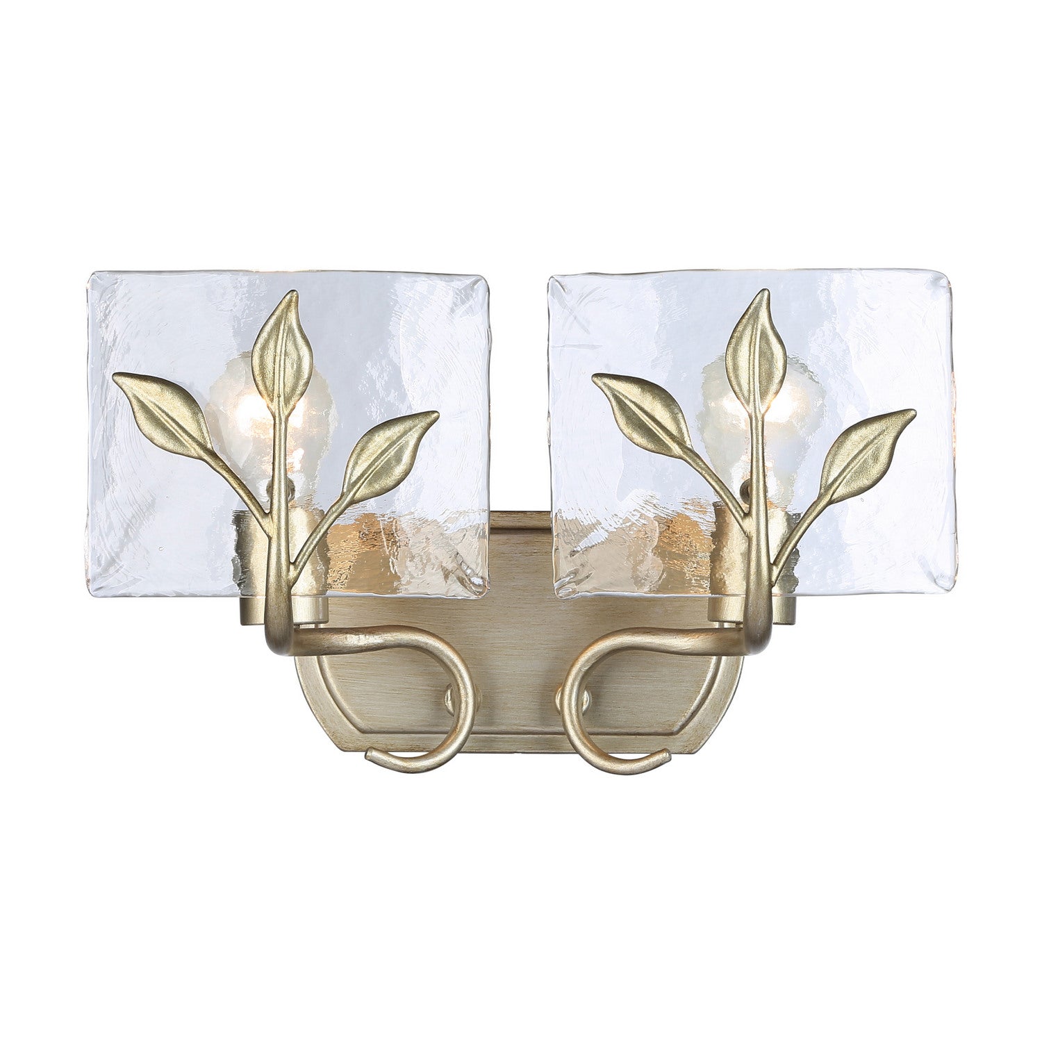 Golden - 3160-BA2 WG-HWG - Two Light Vanity - Calla - White Gold