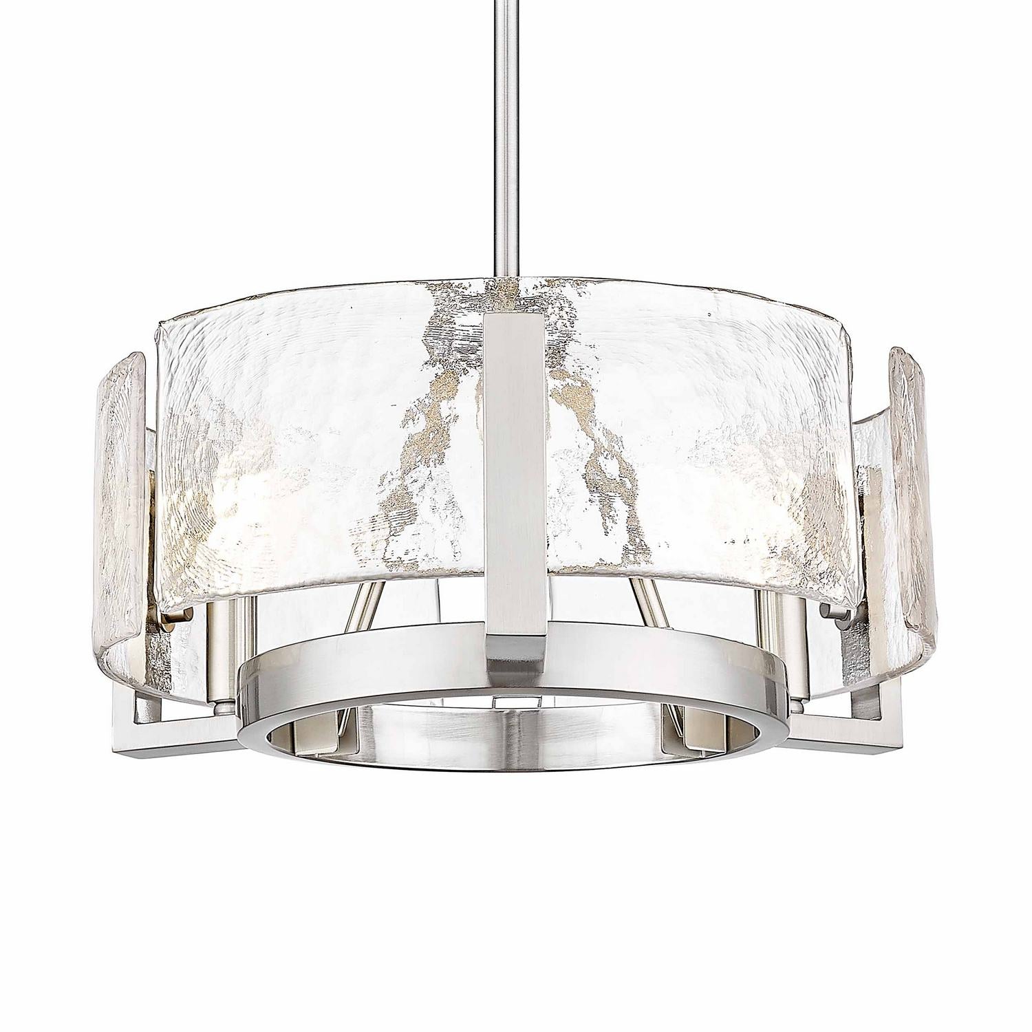 Golden - 3164-3 PW-HWG - Three Light Chandelier - Aenon - Pewter