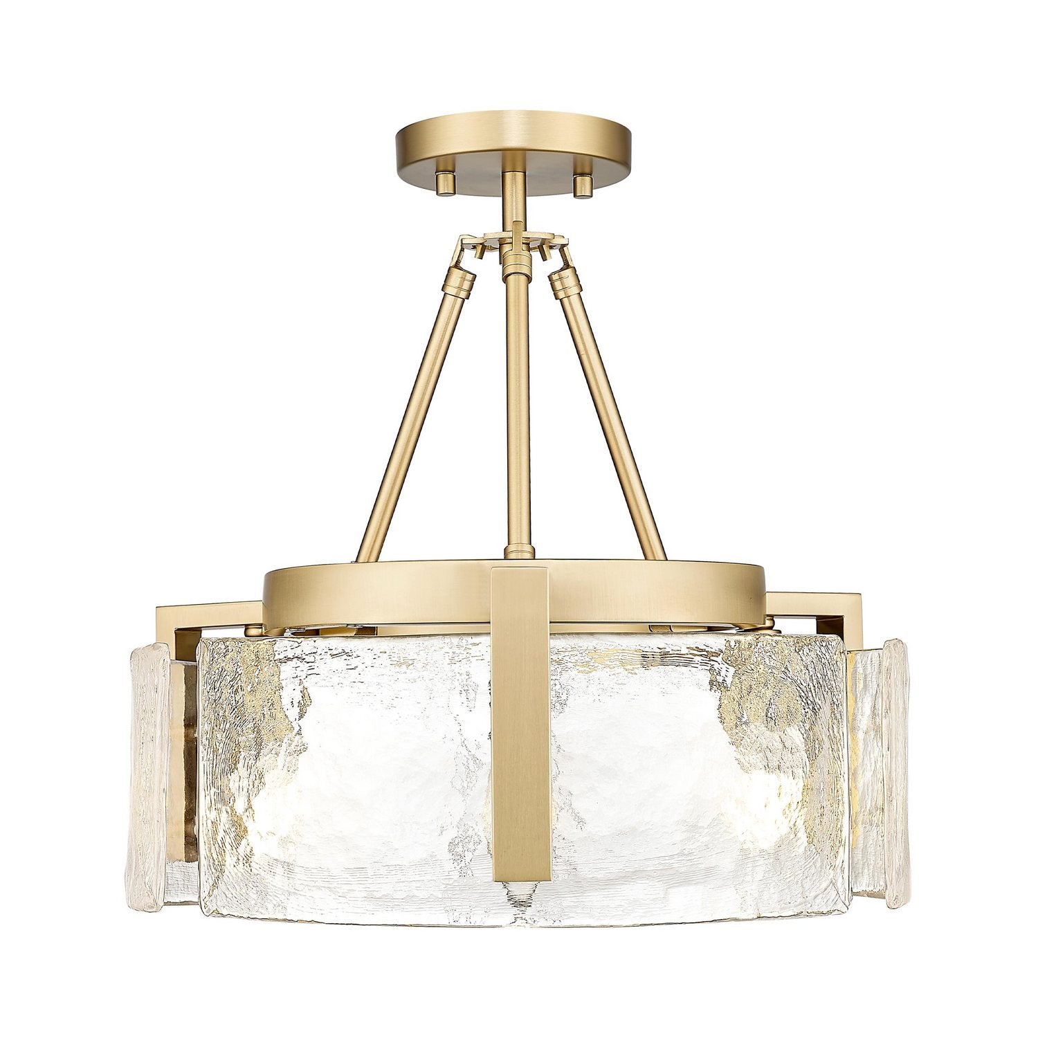 Golden - 3164-3SF BCB-HWG - Three Light Semi-Flush Mount - Aenon - Brushed Champagne Brass