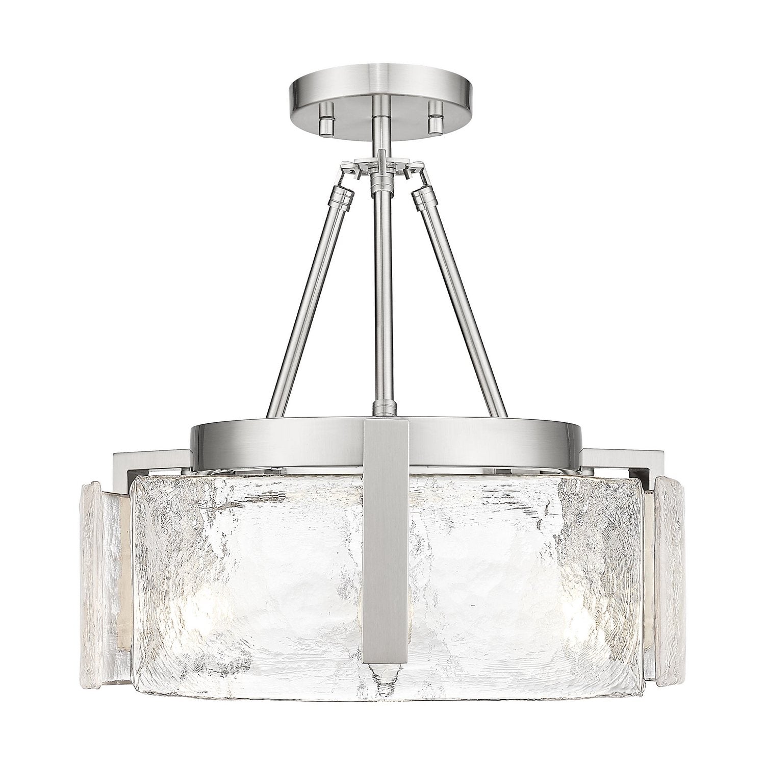 Golden - 3164-3SF PW-HWG - Three Light Semi-Flush Mount - Aenon - Pewter