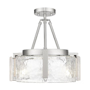 Golden - 3164-3SF PW-HWG - Three Light Semi-Flush Mount - Aenon - Pewter