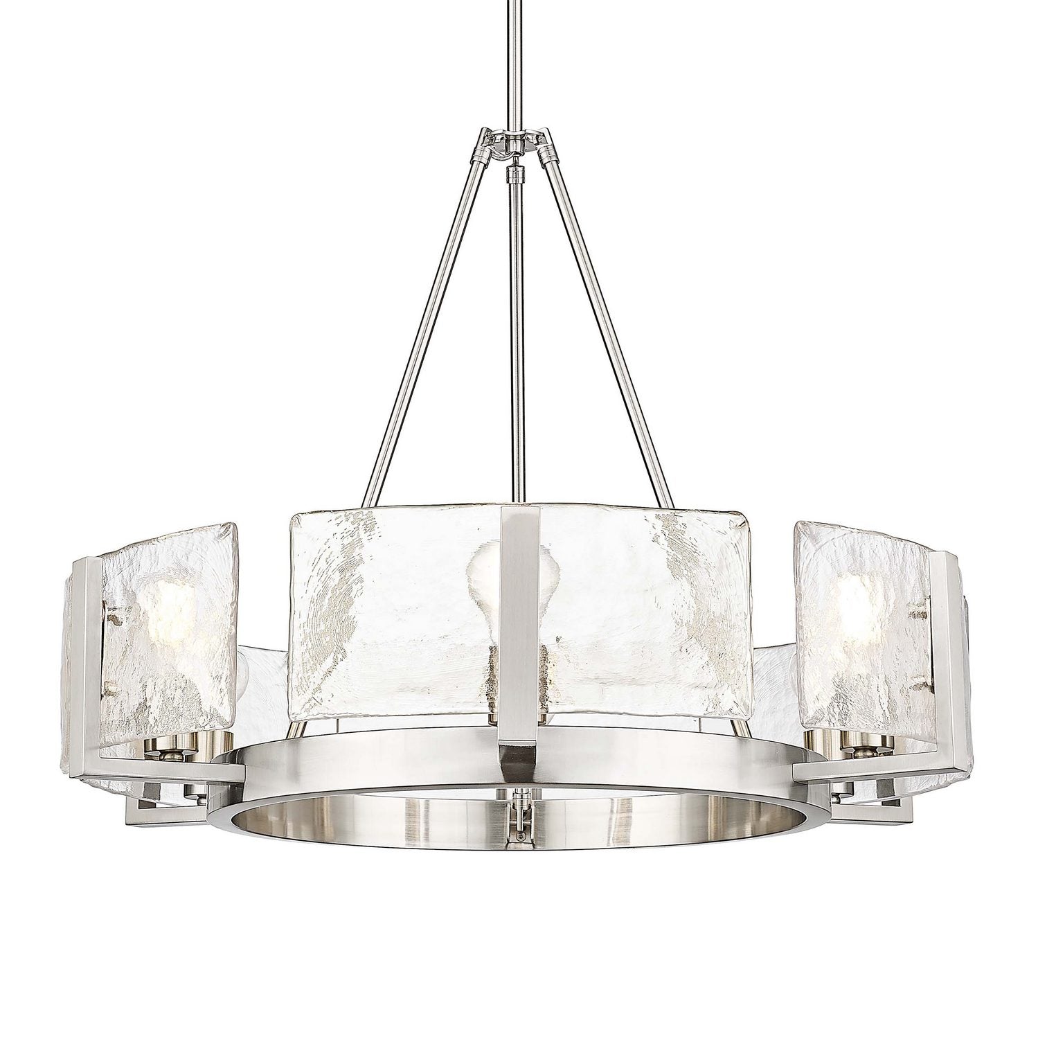 Golden - 3164-6 PW-HWG - Six Light Chandelier - Aenon - Pewter