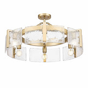 Golden - 3164-6SF BCB-HWG - Six Light Semi-Flush Mount - Aenon - Brushed Champagne Brass