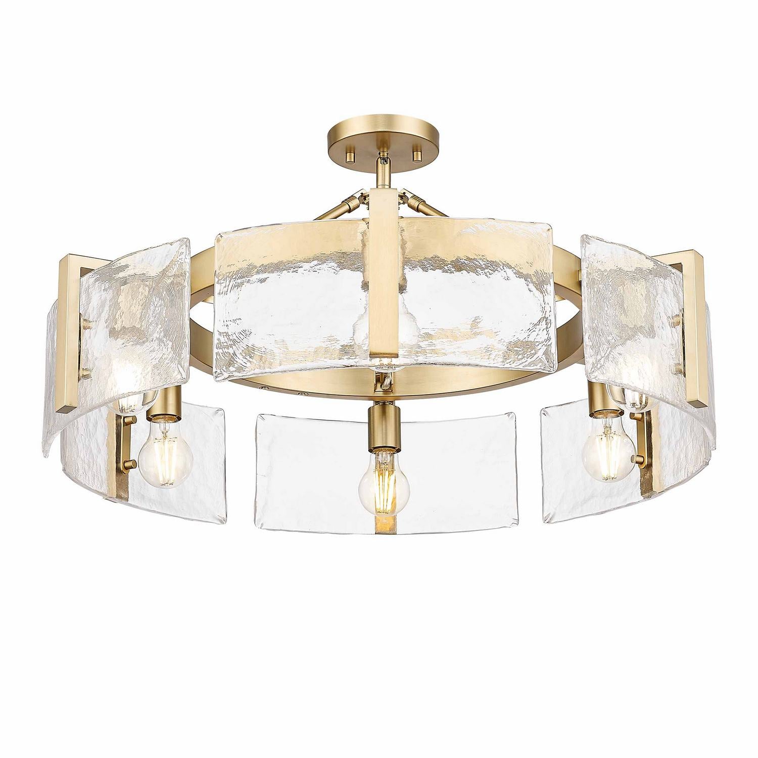 Golden - 3164-6SF BCB-HWG - Six Light Semi-Flush Mount - Aenon - Brushed Champagne Brass