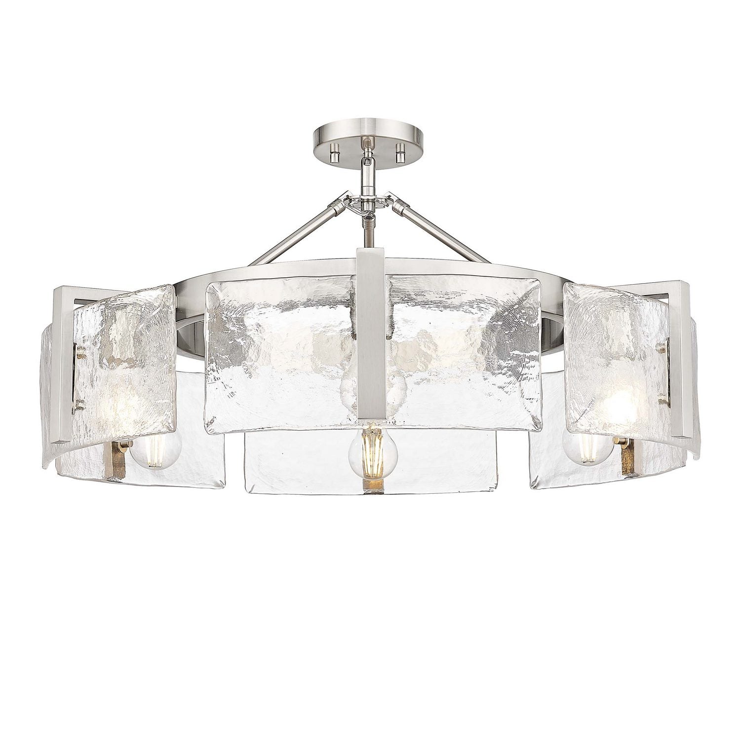 Golden - 3164-6SF PW-HWG - Six Light Semi-Flush Mount - Aenon - Pewter