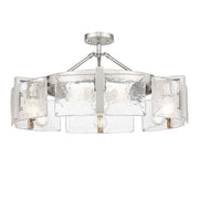 Golden - 3164-6SF PW-HWG - Six Light Semi-Flush Mount - Aenon - Pewter