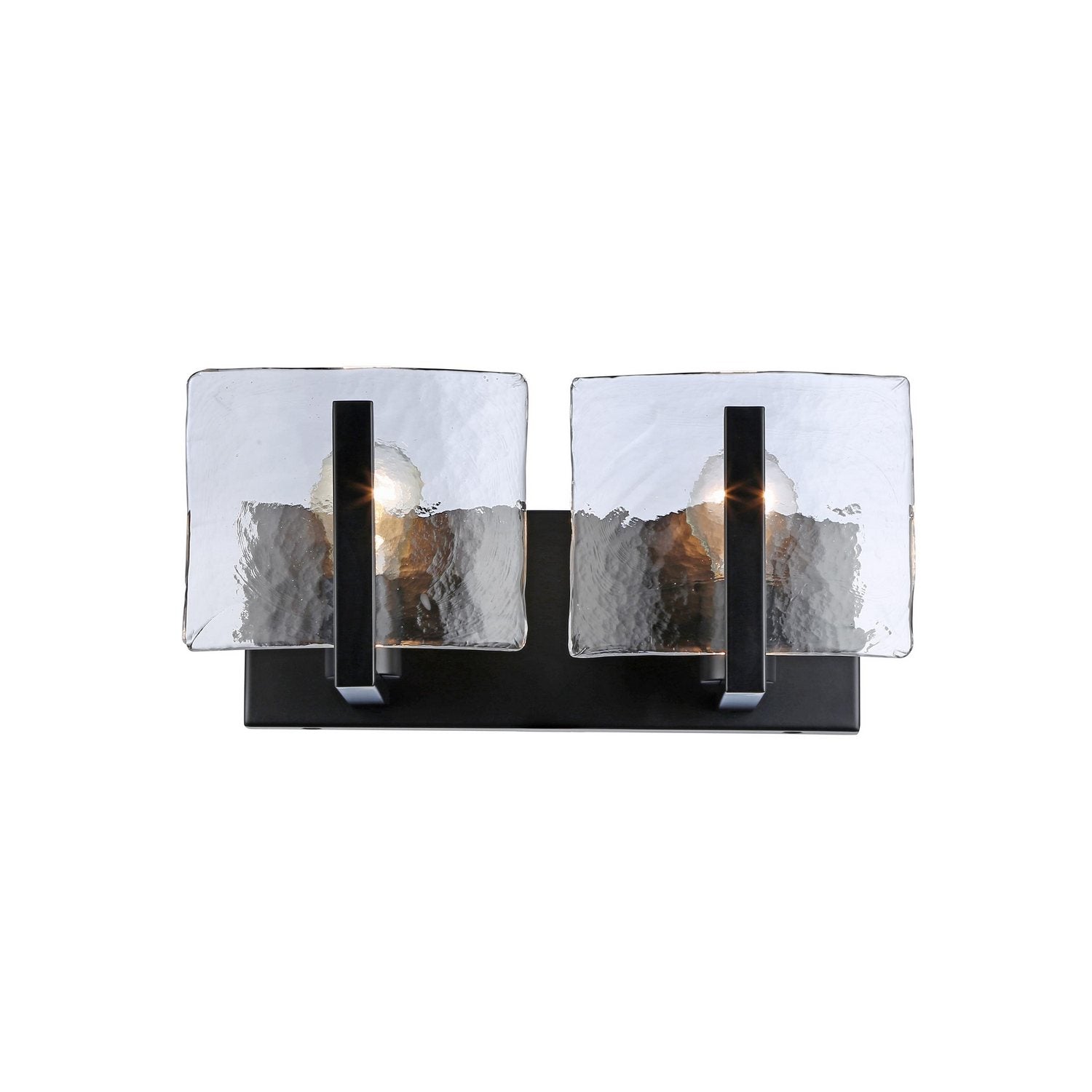 Golden - 3164-BA2 BLK-HWG - Two Light Vanity - Aenon - Matte Black