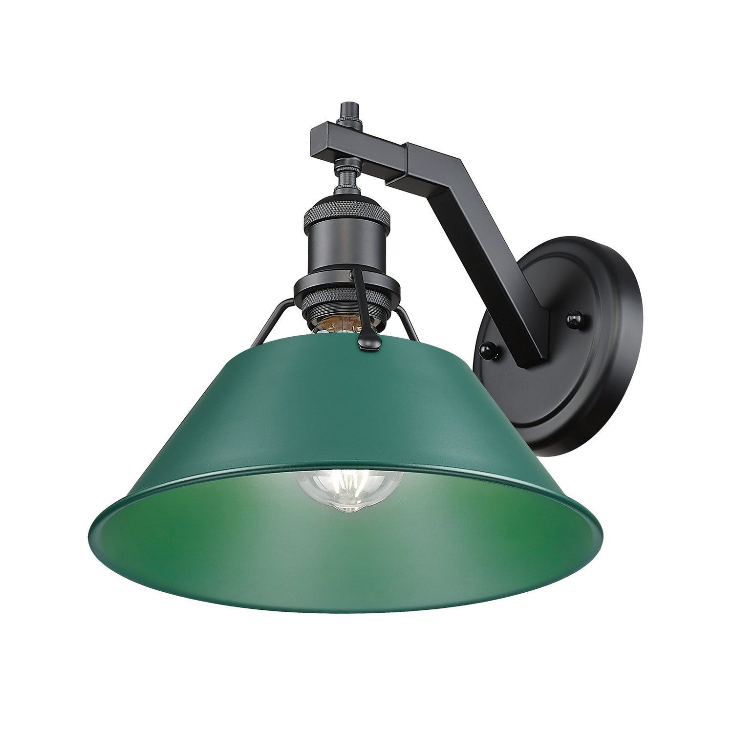 Golden - 3306-1W BLK-GN - One Light Wall Sconce - Orwell - Matte Black