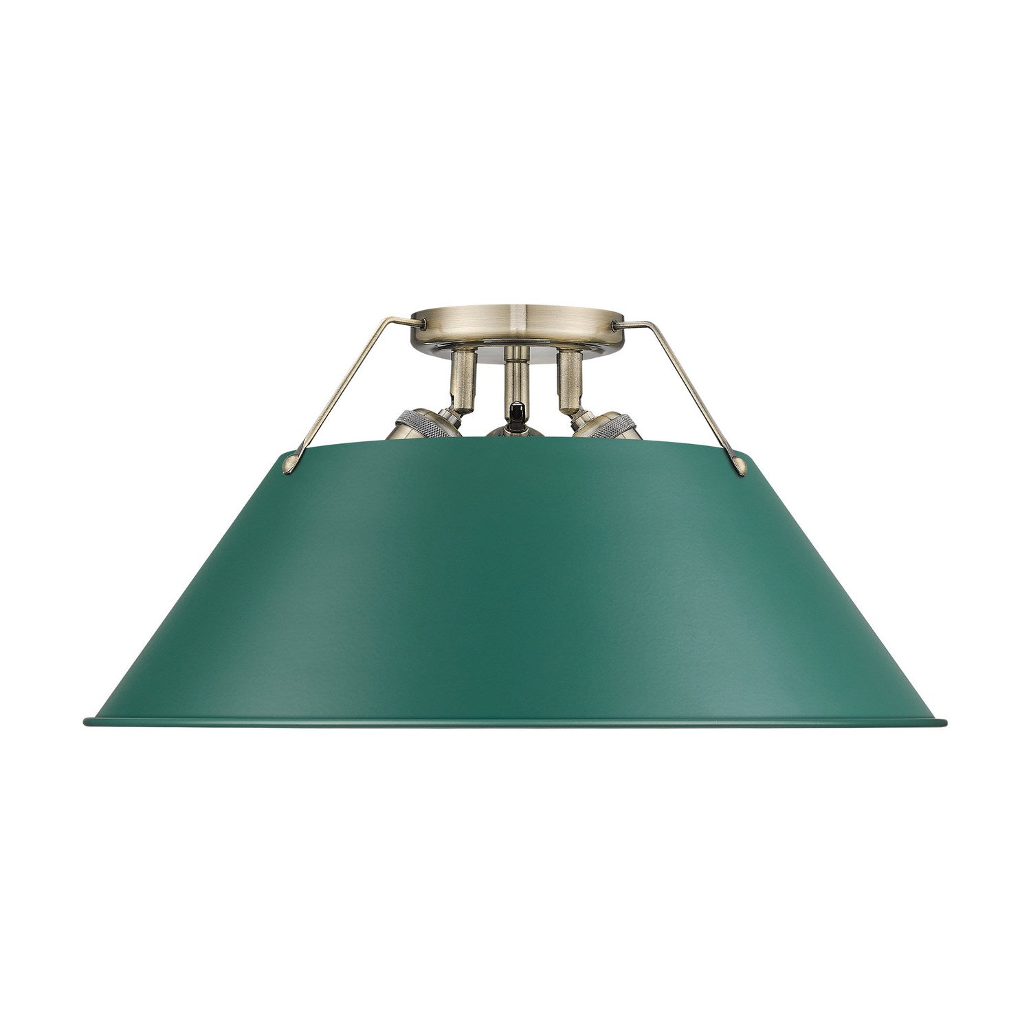 Golden - 3306-3FM AB-GN - Three Light Flush Mount - Orwell - Aged Brass