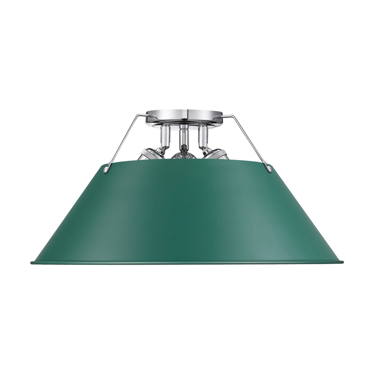 Golden - 3306-3FM CH-GN - Three Light Flush Mount - Orwell - Chrome