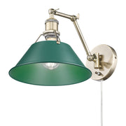 Golden - 3306-A1W AB-GN - One Light Swing Arm Wall Sconce - Orwell - Aged Brass