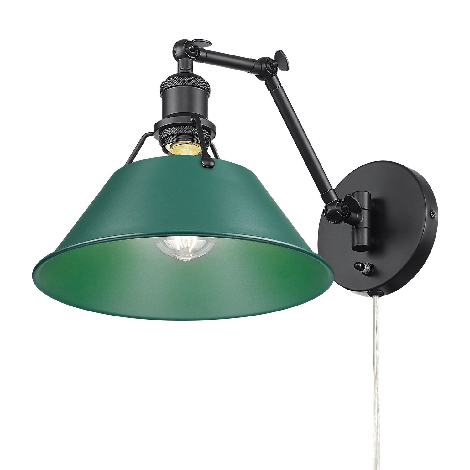 Golden - 3306-A1W BLK-GN - One Light Swing Arm Wall Sconce - Orwell - Matte Black