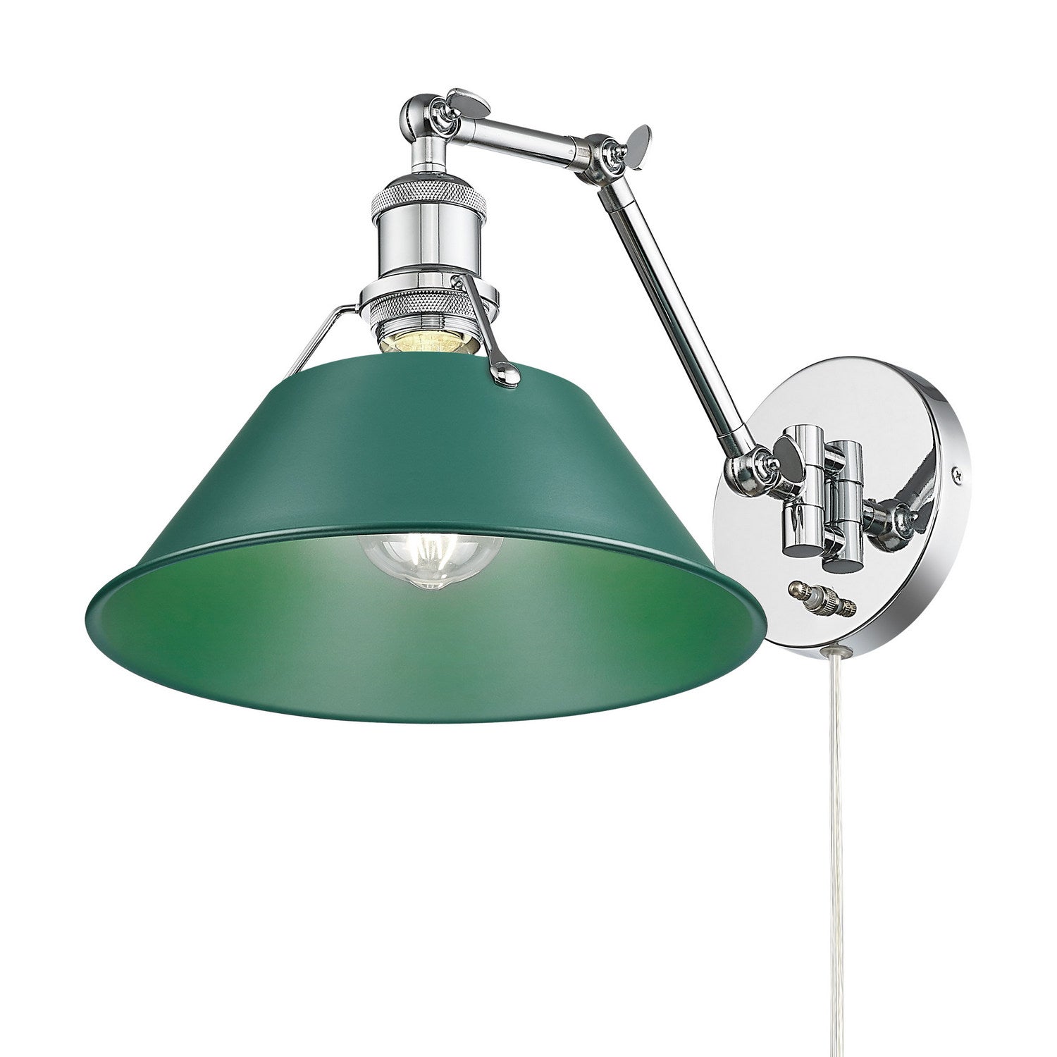 Golden - 3306-A1W CH-GN - One Light Swing Arm Wall Sconce - Orwell - Chrome